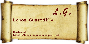 Lopos Gusztáv névjegykártya
